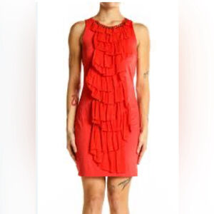 3.1 Phillip Lim Jeweled Red Ruffle Mini Dress